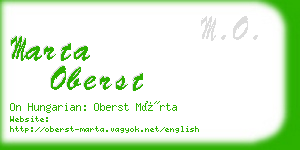 marta oberst business card